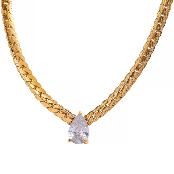 Colar Zircônia Banho em Ouro 18k