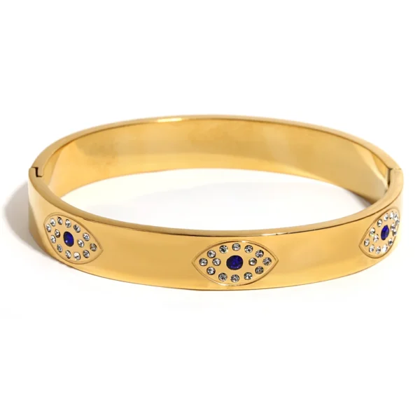Bracelete Olho Grego Banho em Ouro 18k