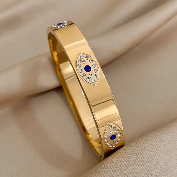 Bracelete Olho Grego Banho em Ouro 18k - Imagem 2