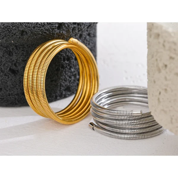 Bracelete Espiral Banho em Ouro 18k - Imagem 2