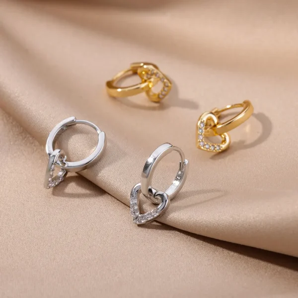 Brinco Heart Banho em Ouro 18k - Imagem 2