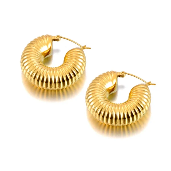 Brinco Argola Espiral Banho em Ouro 18k 2