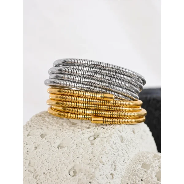 Bracelete Espiral Banho em Ouro 18k - Imagem 3