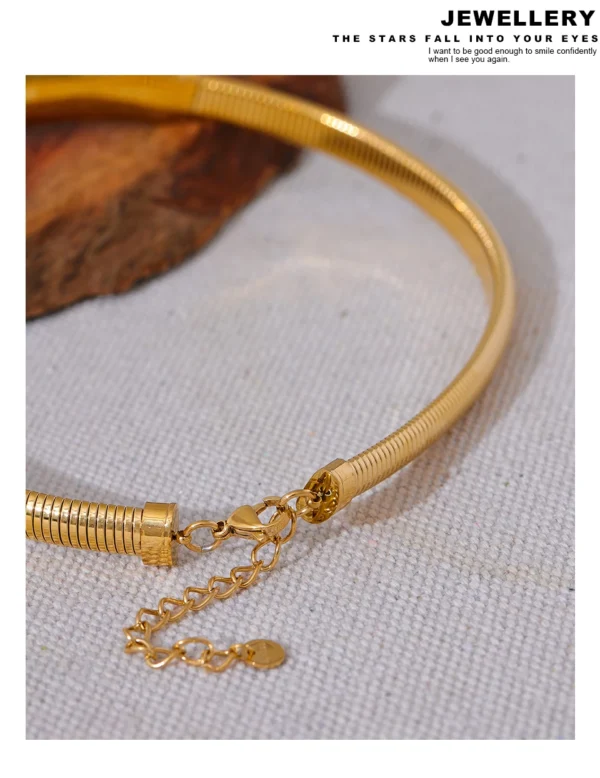 Gargantilha Elástica Pedra Natural e Zircônia Banho em Ouro 18k - Imagem 8