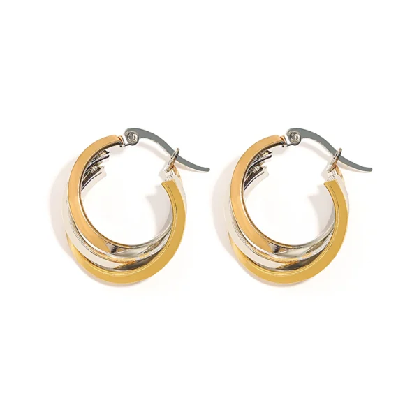 Brinco Argola Torção Banho em Ouro 18k