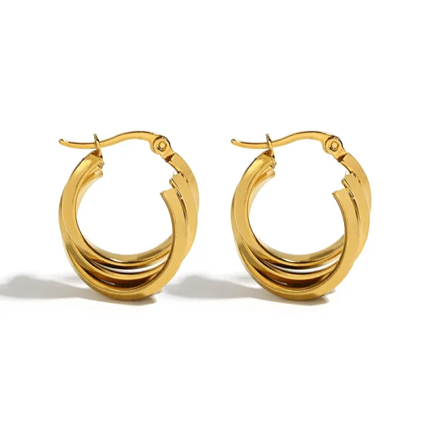 Brinco Argola Torção Banho em Ouro 18k - Imagem 5