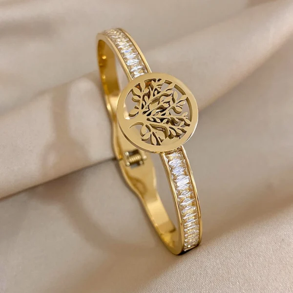 Bracelete Árvore da Vida Banho em Ouro 18k