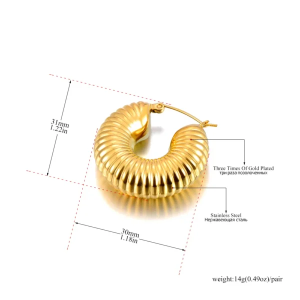 Brinco Argola Espiral Banho em Ouro 18k 2 - Imagem 4
