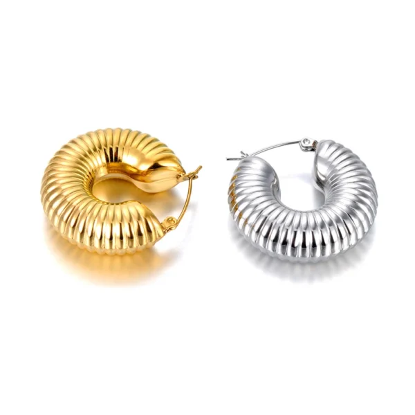 Brinco Argola Espiral Banho em Ouro 18k 2 - Imagem 6