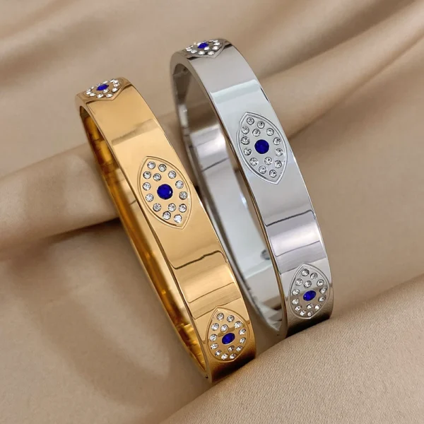 Bracelete Olho Grego Banho em Ouro 18k - Imagem 3