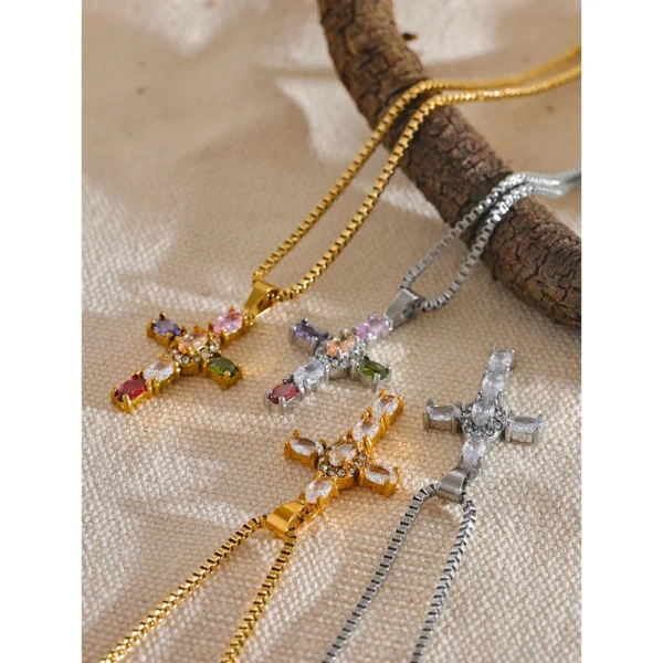 Colar Cruz Banho em Ouro 18k