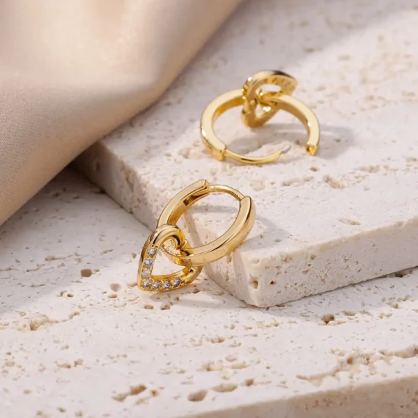 Brinco Heart Banho em Ouro 18k - Imagem 3