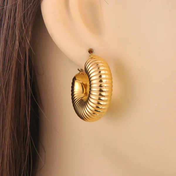 Brinco Argola Espiral Banho em Ouro 18k 2 - Imagem 3