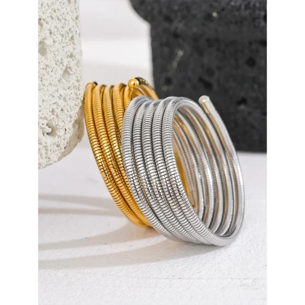 Bracelete Espiral Banho em Ouro 18k - Imagem 5