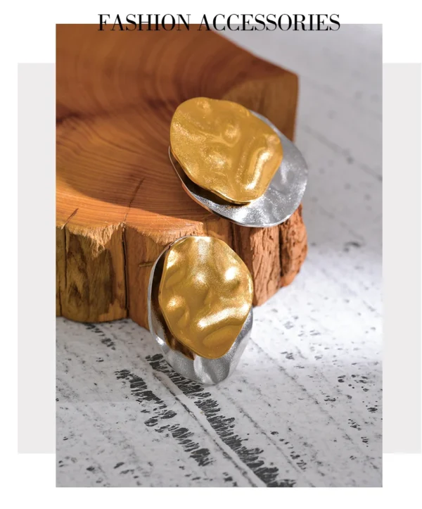 Brinco Geométrico Banho em Ouro 18k - Imagem 2