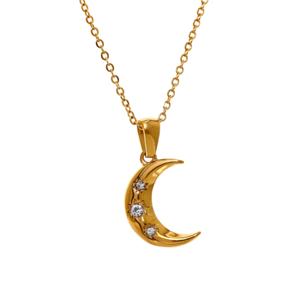 Colar Meia Lua Banho em Ouro 18k
