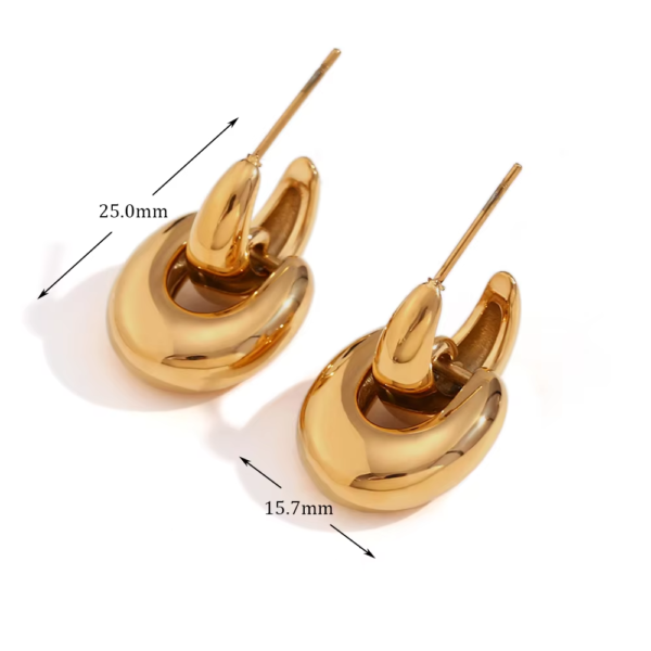 Brinco Argola Dupla Banho em Ouro 18k