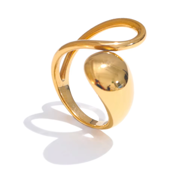 Anel Bia Ajustável Banho em Ouro 18k