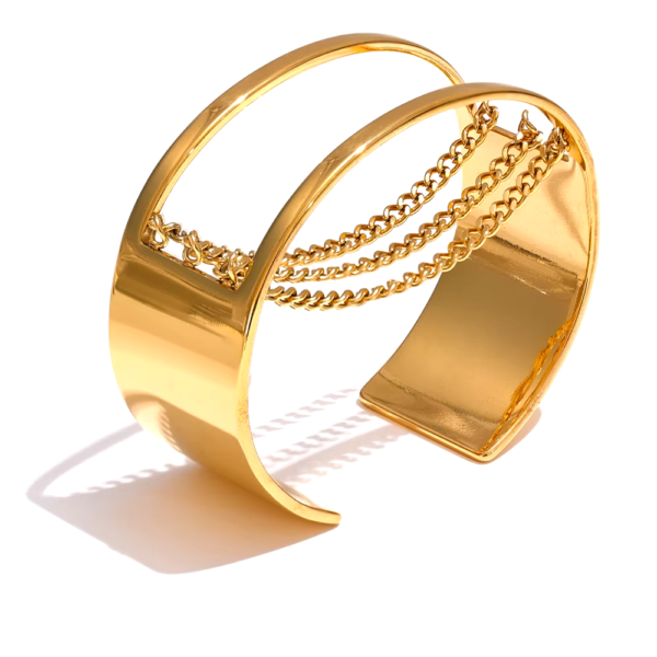 Pulseira Bracelete Correntes Banho em Ouro 18k