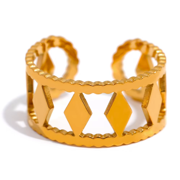 Anel Ajustável Elisa Banho em Ouro 18k