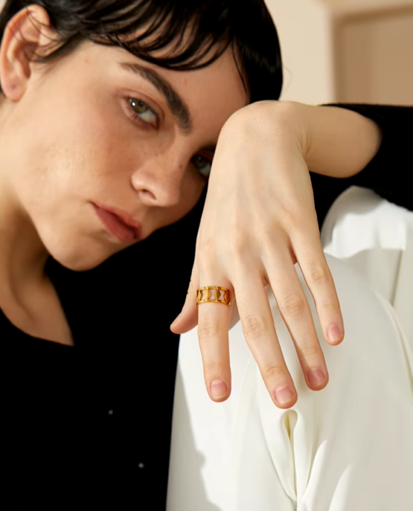 Anel Ajustável Elisa Banho em Ouro 18k - Imagem 4