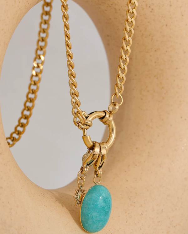 Colar Fiorella 2 Pingentes  Star and Stone  Banho em Ouro 18k - Imagem 3