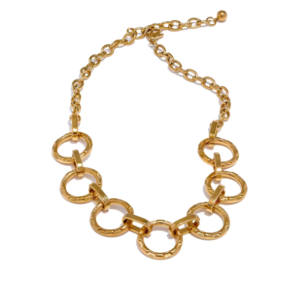 Colar/Pulseira Elos Redondo Banho em Ouro 18k
