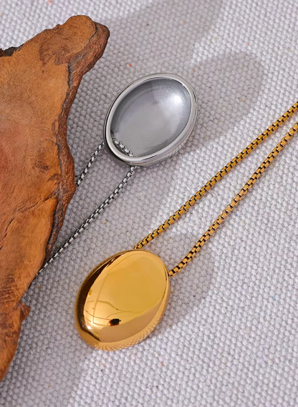 Colar Longo State Oval Banho em Ouro 18k - Imagem 3