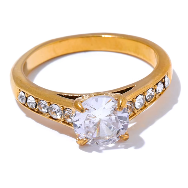 Anel Solitário Amor Eterno Banho em Ouro 18k