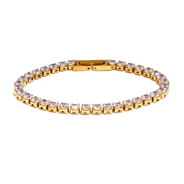 Pulseira Sutileza Zircônias Banho em Ouro 18k