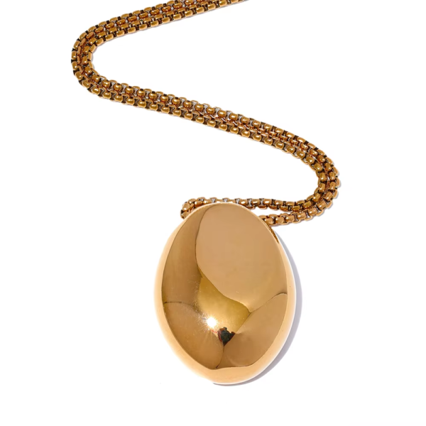 Colar Longo State Oval Banho em Ouro 18k