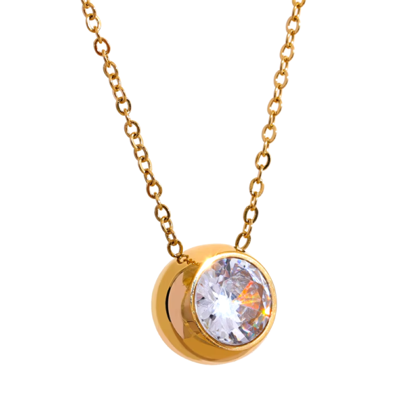 Colar Esfera de Zircônia Banho em Ouro 18k