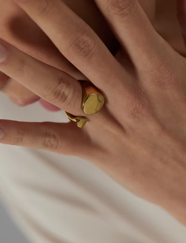 Anel Ajustável Marisa Banho em Ouro 18k - Imagem 2