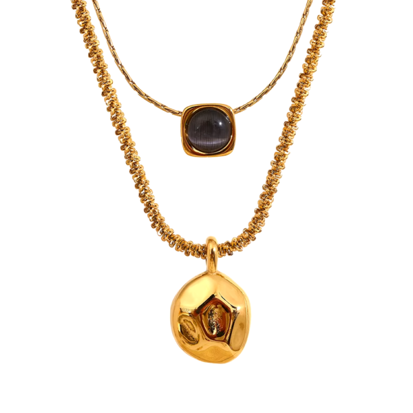 Colar Mix Ônix Banho em Ouro 18k