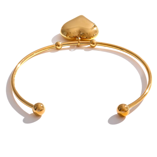 Pulseira Bracelete Coração Banho em Ouro 18k