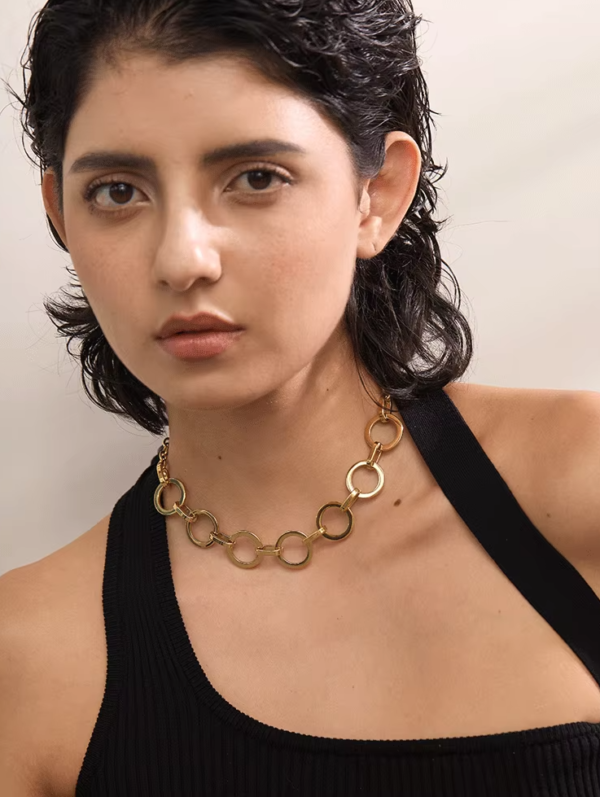 Colar/Pulseira Elos Redondo Banho em Ouro 18k - Imagem 2