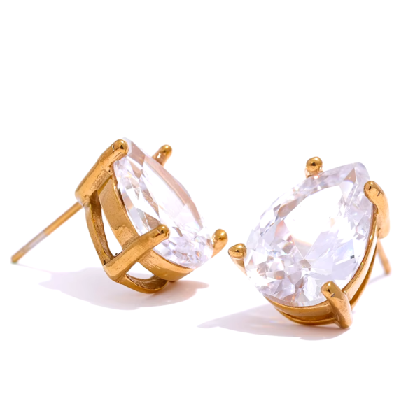 Brinco Ponto de Luz em Zircônia Banho em Ouro 18k