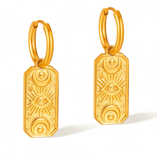 Brinco Eye Banho em Ouro 18k