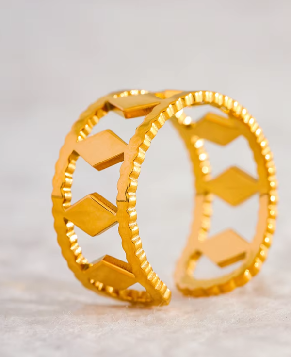 Anel Ajustável Elisa Banho em Ouro 18k - Imagem 3