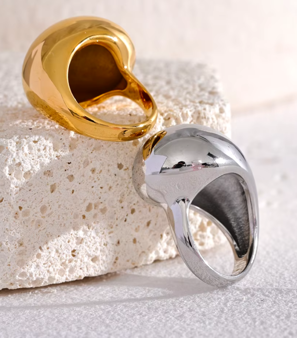 Anel Gota Maximalista Banho em Ouro 18k - Imagem 3