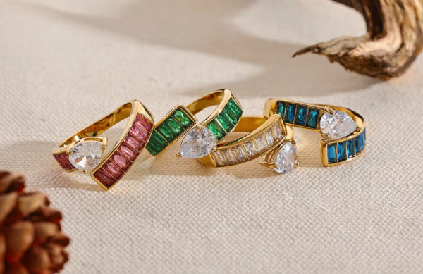 Anel Purity Zircônias Ajustável Banho em Ouro 18k - Imagem 3
