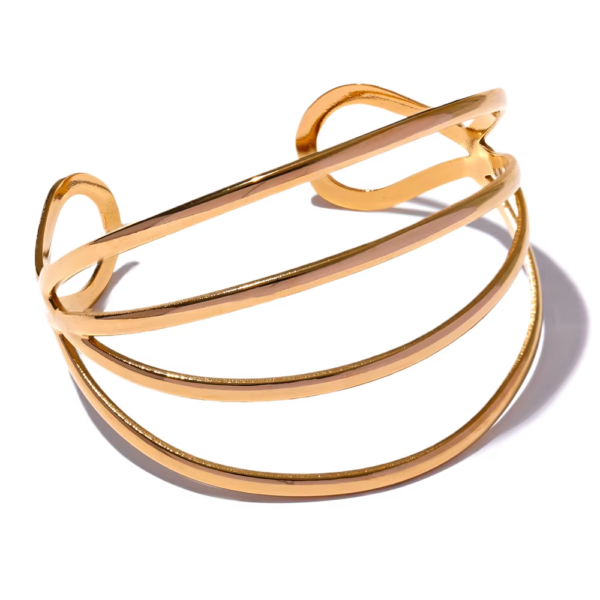 Pulseira Bracelete Quatro Fios Banho em Ouro 18k