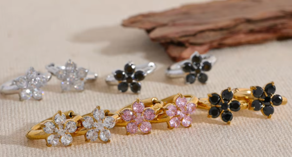 Brinco Argola em Flor Banho em Ouro 18k - Imagem 5