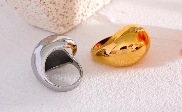 Anel Gota Maximalista Banho em Ouro 18k - Imagem 2