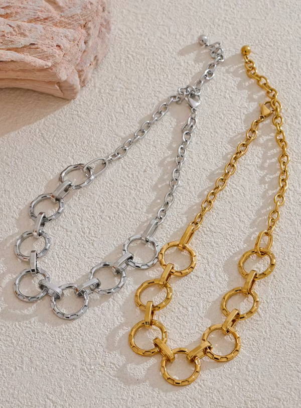 Colar/Pulseira Elos Redondo Banho em Ouro 18k - Imagem 4