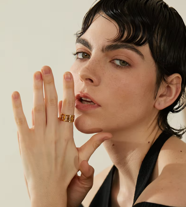 Anel Ajustável Elisa Banho em Ouro 18k - Imagem 2