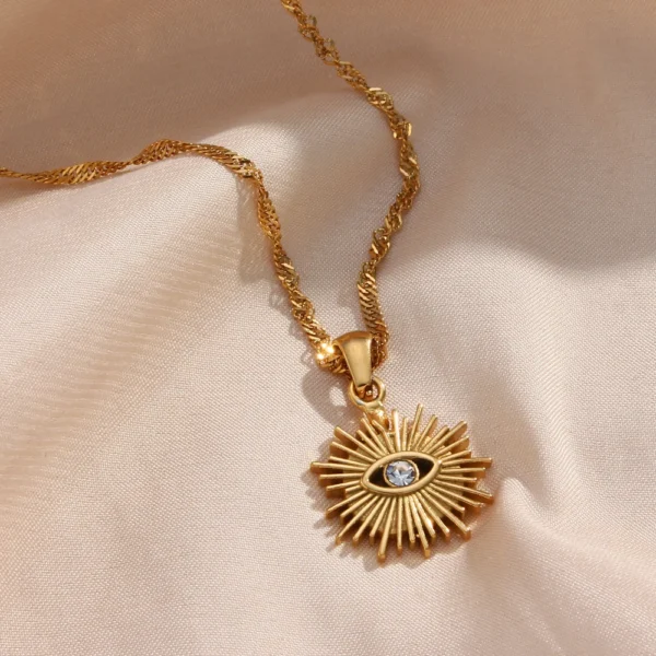 Colar Eye Banho em Ouro 18k - Imagem 8