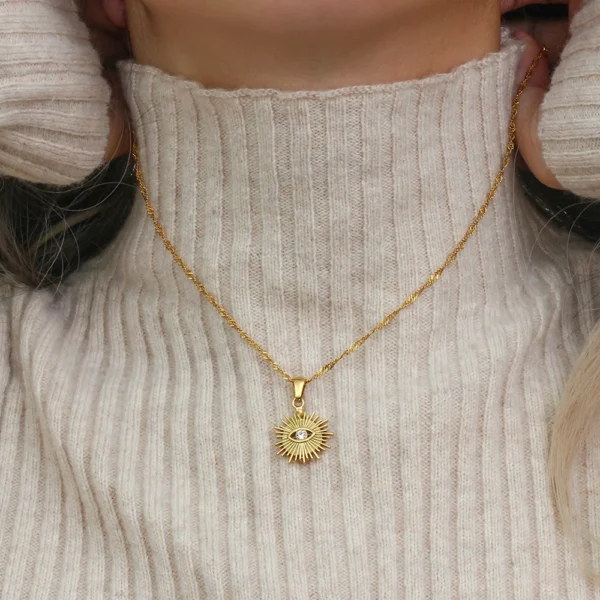 Colar Eye Banho em Ouro 18k - Imagem 14