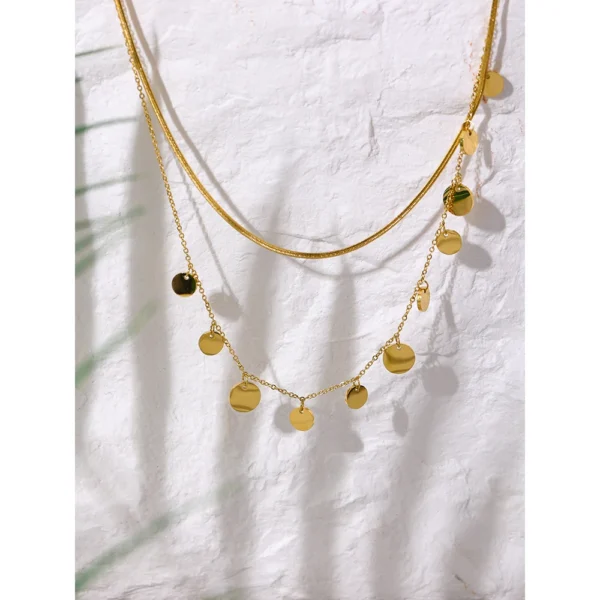 Colar Mix Moedas Banho em Ouro 18k - Imagem 3