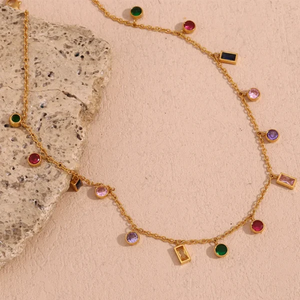 Colar Cristal Banho em Ouro 18k - Imagem 2